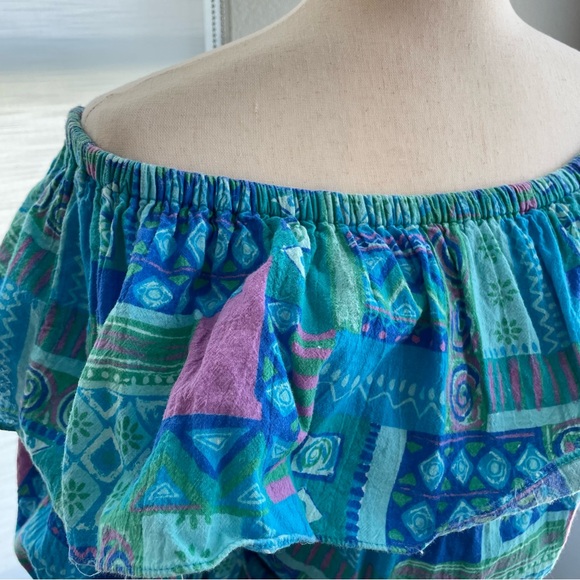 Vintage Two Piece Maxi Skirt Set with Top ResortWear Beach Dress Size Small v - Picture 9 of 12